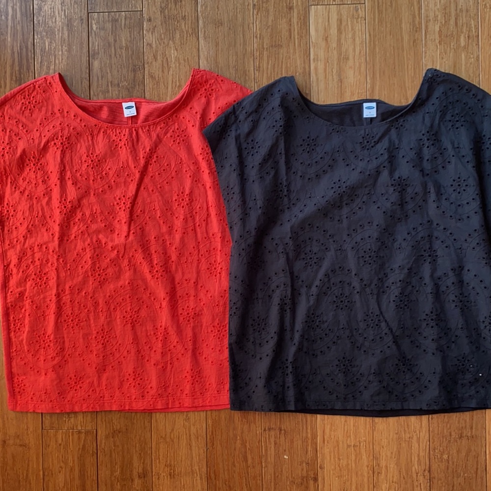 Old Navy Eyelet Tee Bundle - Red & Black - Picture 2 of 9